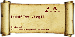 Lukács Virgil névjegykártya