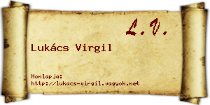 Lukács Virgil névjegykártya